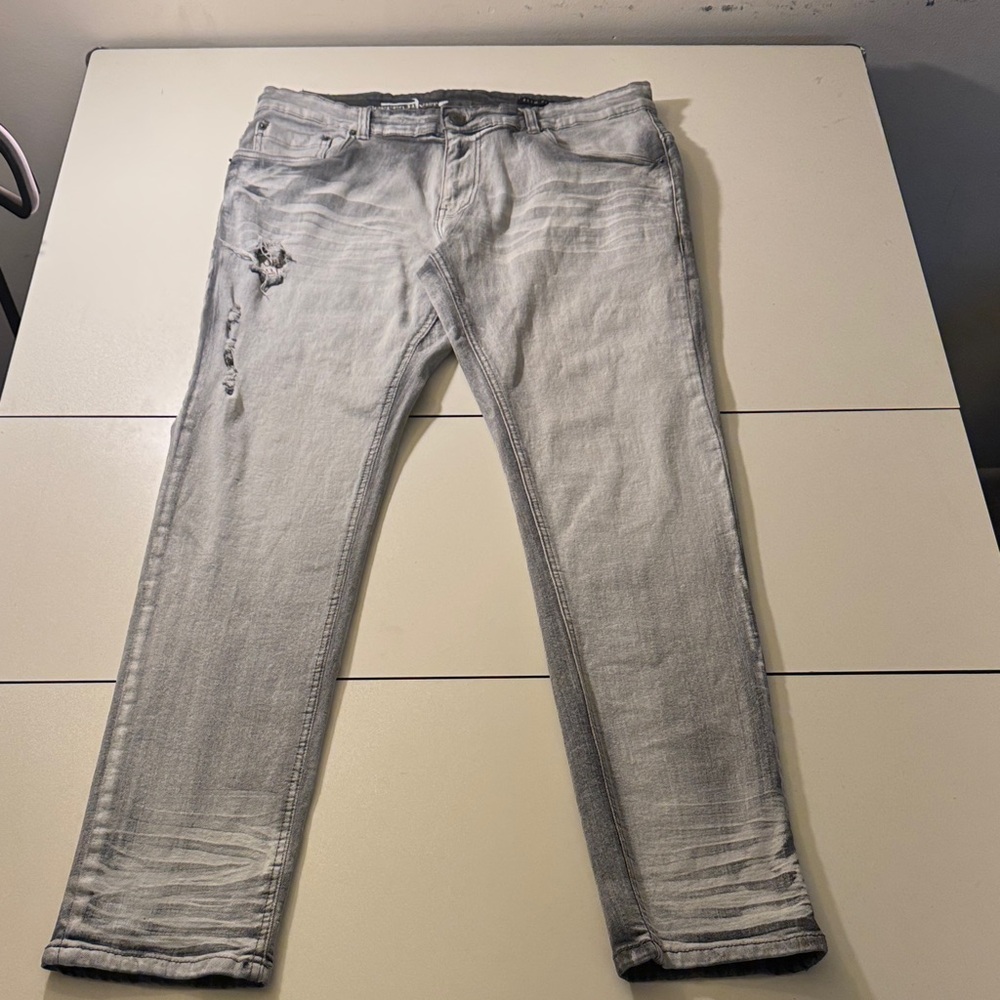 Men's Slim Fit Light Gray Jeans